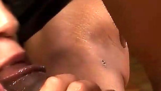 Ebony Babe with Huge Tits Gets to Blow Huge Black Dicks and Cumshot