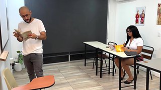 Thick latina teacher tests her gifted student in hardcore classroom sex