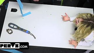 Repeat Offender - Slim Blonde Shoplifter Minxx Marley Lets Security Guys Gangbang Her To Avoid Arrest