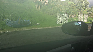 French Canadian Stepmom Touching Her Stepsons Cock in the Car in Montreal