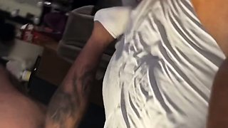 Bitch gives wam blowjob and handjob in pov scene