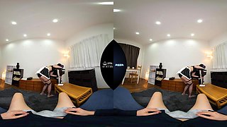 Lustful asian maid VR breathtaking porn movie