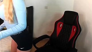 Big Boobed Blonde Masturbates With A Dildo In The Bathroom