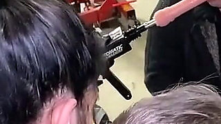 French Pegging - Garage of Humiliation: the Boss Orchestrates a Memorable Punishment with His Dominatrixes