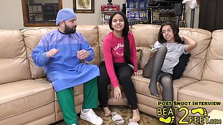 All-natural beauty Alix Avery has a fun audition with some foot worship and massage