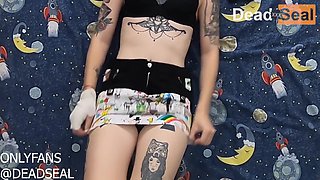 Horny Kinky Emo Girl Teen Masturbates With Ball Gag On The Bed And Moans When Sucking Toy