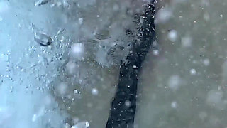 Flashing My Pussy in Front of a Student in Public Swimming Pool and Helps Me Masturbate - It's Very Risky with People Near