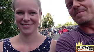Outdoor public German amateur gets fucked by sex date