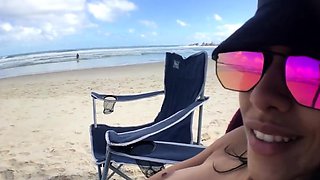 First-time Nudist Hesitates to Undress on Beach