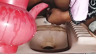 Toilet sex video with girlfriend