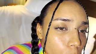 Dashing Slim Latina Teen Tempts Her Hunky Bald Neighbor To Lick & Drill Her Needy Pussy