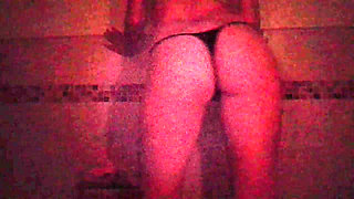 Sensual dance in the dark, sexy slim young girl, wet panty