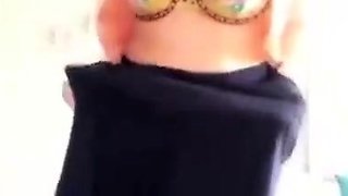 Turkish Arab in Hijab and Turban Performs a Striptease