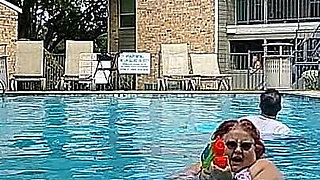 BBW Nurse Vicki and Handsome Harry in Pool Battle