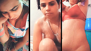 Latika take shower full nude