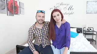 Redheaded Wife Scyley Jam Has Her Pussy Cum Filled While Cuckold Looks on