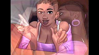 Anon gets a close-up cum shot from a busty milf in summertime saga