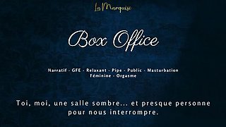 French Amateur GF Sucks Your Cock in Cinema & Fingers Herself to Orgasm