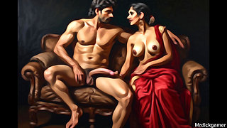 Indian wife sucking her stepbrother cock infront of her husband hot threesome sex