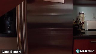 Ivana, 25, is a housewife taking porno cock for the first time in the kitchen.