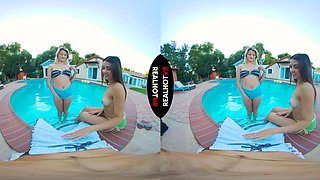 Cute Blonde Beauties' Wild Passion in Threesome VR Heat