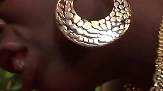 Ebony Slut Gets Hardcore Threesome Fuck