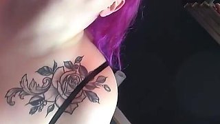 Goth BBW Riding a Dick