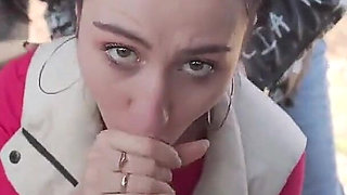 Public Blowjob Turn by Turn During the Car Trip