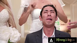 Mommys Boy - Angry MILF brides in reverse gangbang hang wedding planner over wedding planning mistake