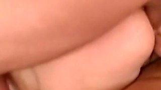 Brunette babe gets two huge dicks and enjoys threesome fuck
