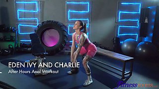 Eden Ivy's tight body stretches as she takes a massive dick in her ass in Fitness Rooms HD video