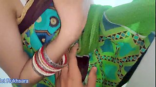 Ravaging a random guy my green saree in the store with dirty talk