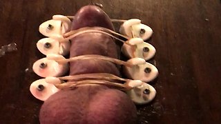 Femdom fetish mistresses fuck bdsm loser with strapon
