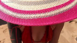 Inked Alt Girl Facefucked on a Beach POV