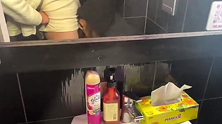 Aroused Slutty Hottie Gets Her Bubble Booty Jizzed After Hot Quickie In the Public Toilet