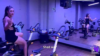 Latinas Gym Warm-up Leads To Intense Creampie!