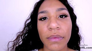 Raunchy Ebony Mommy Fills her Mouth with BIG BLACK COCK Porn Casting