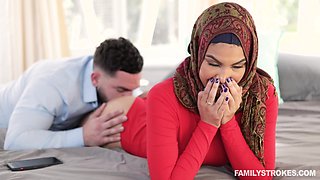 Hot Pakistani stepsister Maya Farrell is fucked and fed with sperm