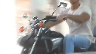 Blondie facing a group of bikers, gets fucked in a wild gangbang