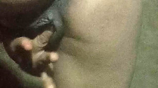 Beautiful sister-in-law has sex with finger at night