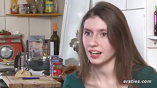 German Amateur Vanessa X Plays with Her Big Natural Tits and Vibrator - Solo Masturbation HD