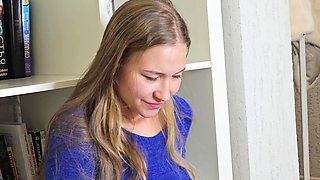 Amazing Orgasm with Squirt. Masturbation in a Blue Dress
