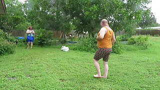 Silly Sissy Slut and Mistress V Hose Play