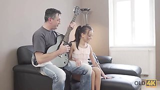 Old4k. adorable lady wasn't against porn with handsome old guitarist