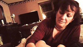 Slutwife Diane Unpublished Video Stroking Her Internet Date Off While Pumping His Ass with Her Finger