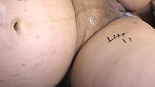 Two Lovers Cum on My Pregnant Belly After Bareback Threesome Sex! I Love to Be Their Cum Dump - Milky Mari
