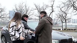 Repays Car Debt By Offering Her Holes During Threesome