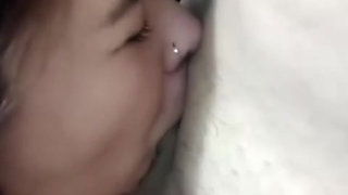 At the request of a follower she gives a beautiful blowjob to her stepfather via webcam