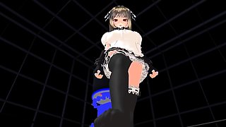Hentai redhead gives blowjob and having sex