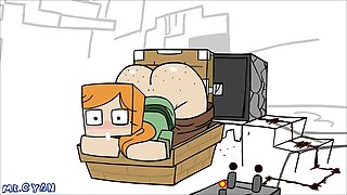 Alex from Minecraft has fun